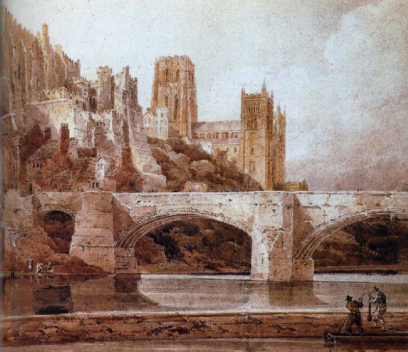 Thomas Girtin durham cathedral and bridge Germany oil painting art